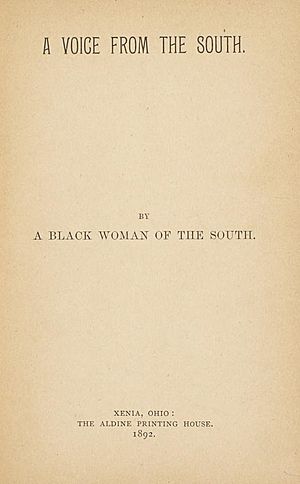 A Voice of the South by a Black Woman of the South, 1892 - title page