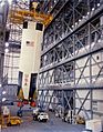 Apollo 8 first stage in the Vehicle Assembly Building