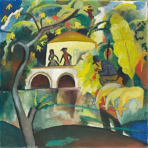 August Macke, 1912, Rokoko, oil on canvas, 89 x 89 cm, National Museum of Art, Architecture and Design, Norway
