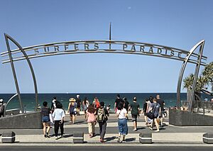 Beach entrance at Surfers Paradise, Queensland