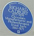 Blue plaque Richard Cadbury
