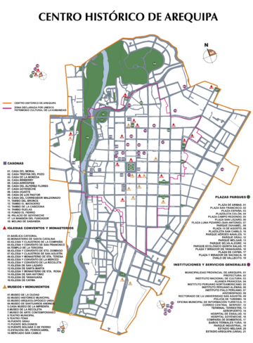 Centro Histórico de la ciudad de Arequipa (mapa)