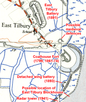 Coalhouse Fort area map