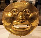 Colombia, llama (calima), maschera funeraria, V-I sec ac. ca., oro sbalzato 02