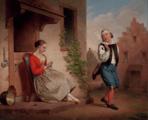 Courtship in New Amsterdam painting by Francis W Edmonds 1850