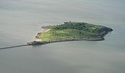 Cramond Island from the air