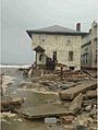 Damage from Hurricane Sandy to house in Brooklyn, NY