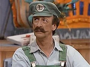 Danny Wells playing the live-action role of Luigi