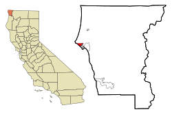 Location in Del Norte County and the state of California