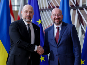 Denys Shmyhal met with President of the European Council Charles Michel - 2024 (IMG 9004) (cropped)