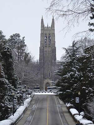 Duke Chapel snow