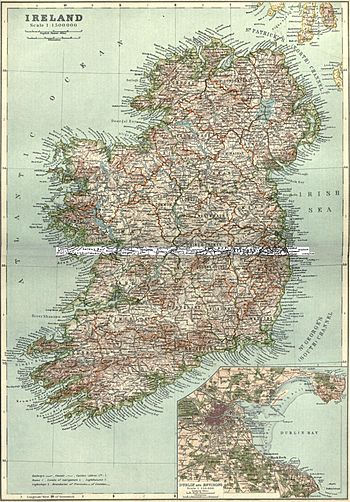 Map of Ireland in 1911 Encyclopædia Britannica eleventh edition