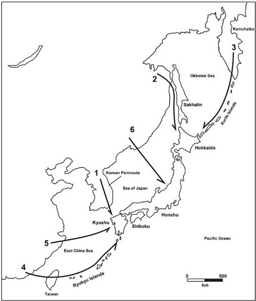 Early Jōmon migrations