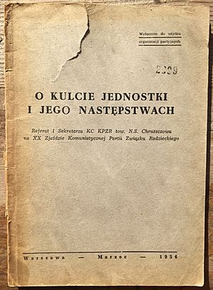 First edition of Krushchev's "Secret Speech"