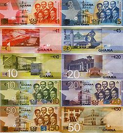 Cedi banknotes