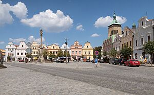 Havlíčkův Brod, straatzicht Havlíčkovo Náměstí IMG 6513 2018-08-03 13.28