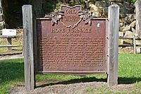 Hope Furnace 1854-1874 historical marker