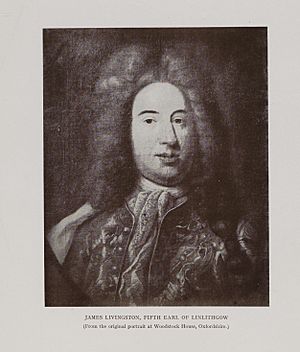 Jacobite broadside - James Livingston, 5th Earl of Linlithgow, from the portrait at Woodstock House