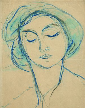 Jacqueline Marval Autoportrait au crayon bleu.jpg