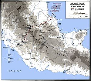Japanese Thrust Along Kokoda Trail - Map