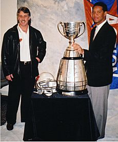 Lui Passaglia and Damon Allen with Grey Cup
