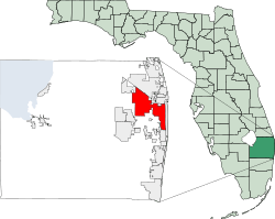 Location in Palm Beach County and the state of Florida.