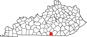 Map of Kentucky highlighting Clinton County
