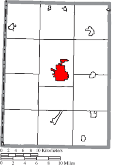 Location of Eaton in Preble County