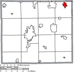 Location of Doylestown in Wayne County