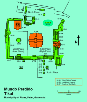 Map of the Mundo Perdido complex, Tikal