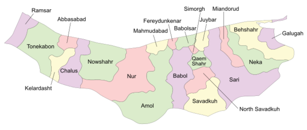 Counties of Mazandaran Province