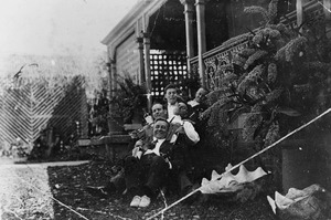 Members of the Le Brocq family in the garden of Cairnsville New Farm Brisbane 1911f