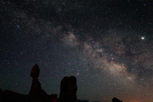 Milky Way by the Balanced Rock at Arches National Park
