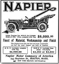 Napier-auto 1906 ad