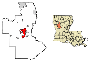 Location of Natchitoches in Natchitoches Parish, Louisiana