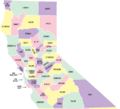 NorCal county map (labeled and colored)