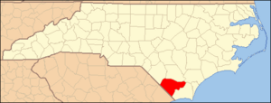 North Carolina Map Highlighting Columbus County