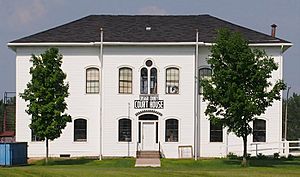 Old Chisago County Courthouse originally in Center City, Minnesota, moved in 1990 to Almelund, Minnesota.