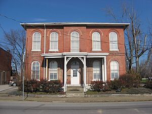 Old Warrick County Jail, blue sky