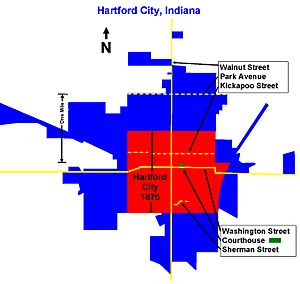 Outline of Hartford City IN 1876-2009