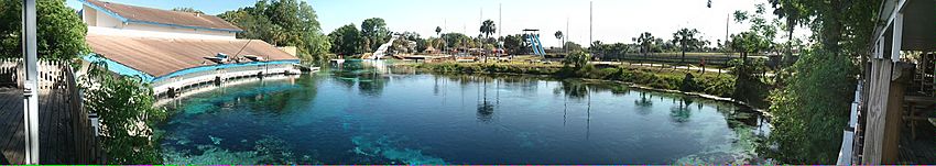 Panoramic picture of Weeki Wachee Springs, Florida, April 2012