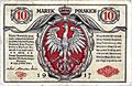 Polish banknote from 1917 - 10 Marek Polskich