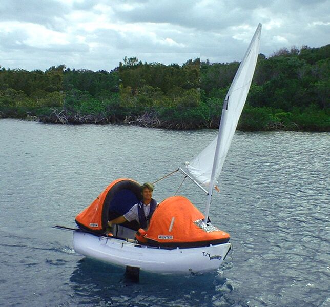 Portland Pudgy lifeboat sailing