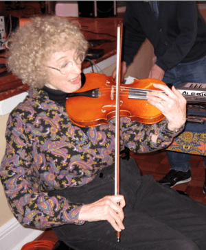 Priscilla McLean performing altered violin