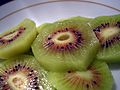 Red kiwi fruit slices