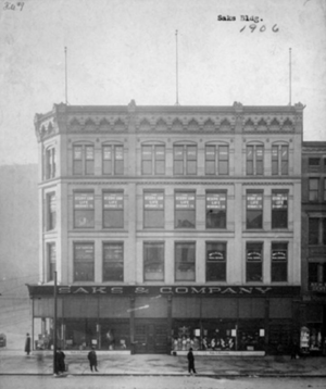 Saks Building Indianapolis, 1906, one year after Andrew Saks big renovation