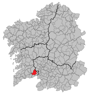 Location of A Cañiza within Galicia