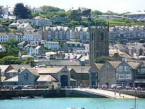 St Ives Lifeboat Station viewed across the harbour