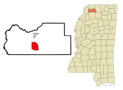 Location of Senatobia, Mississippi