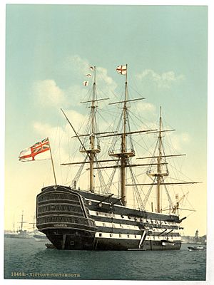 The "Victory" (Nelson's Flagship), stern, Portsmouth, England-LCCN2002708062.jpg